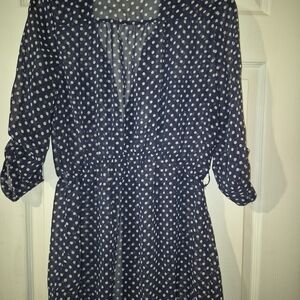 Navy Polka Dot Dress